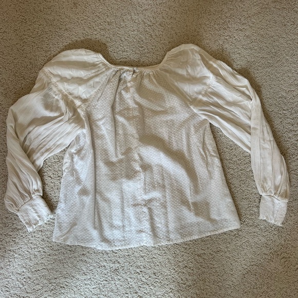 Anthropologie white “Conditions apply” Miranda peasant blouse - Picture 2 of 5